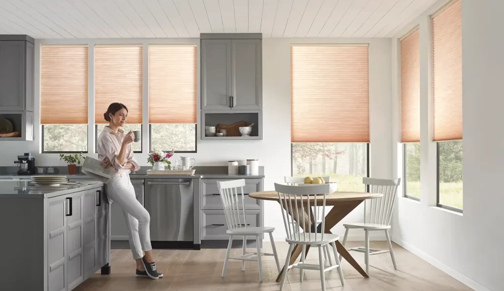 How to Choose Window Treatments That Save Energy in New England 1 Modern kitchen with natural light.