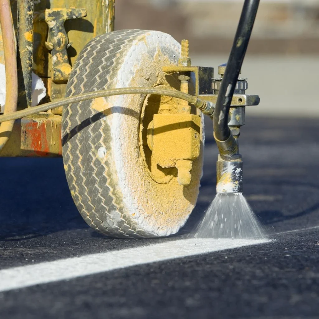 painting a parking lot
