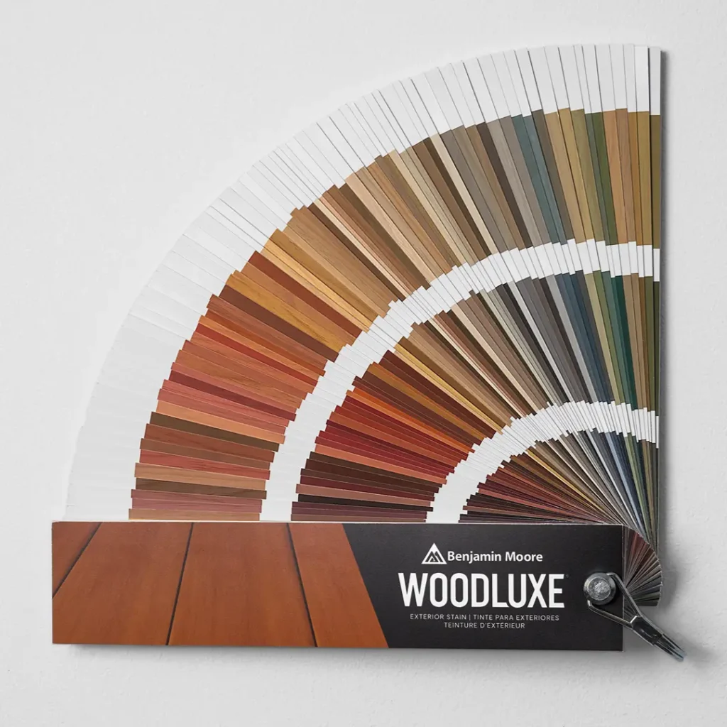Color swatches for wood stain options