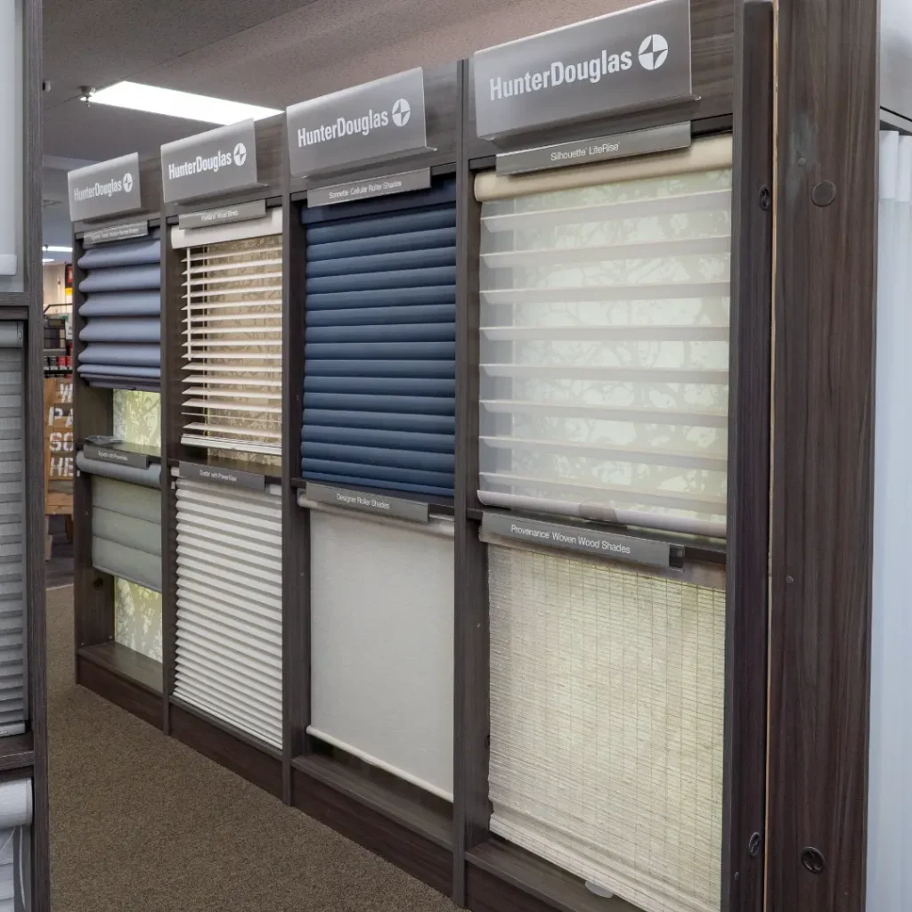 Display of various window blinds