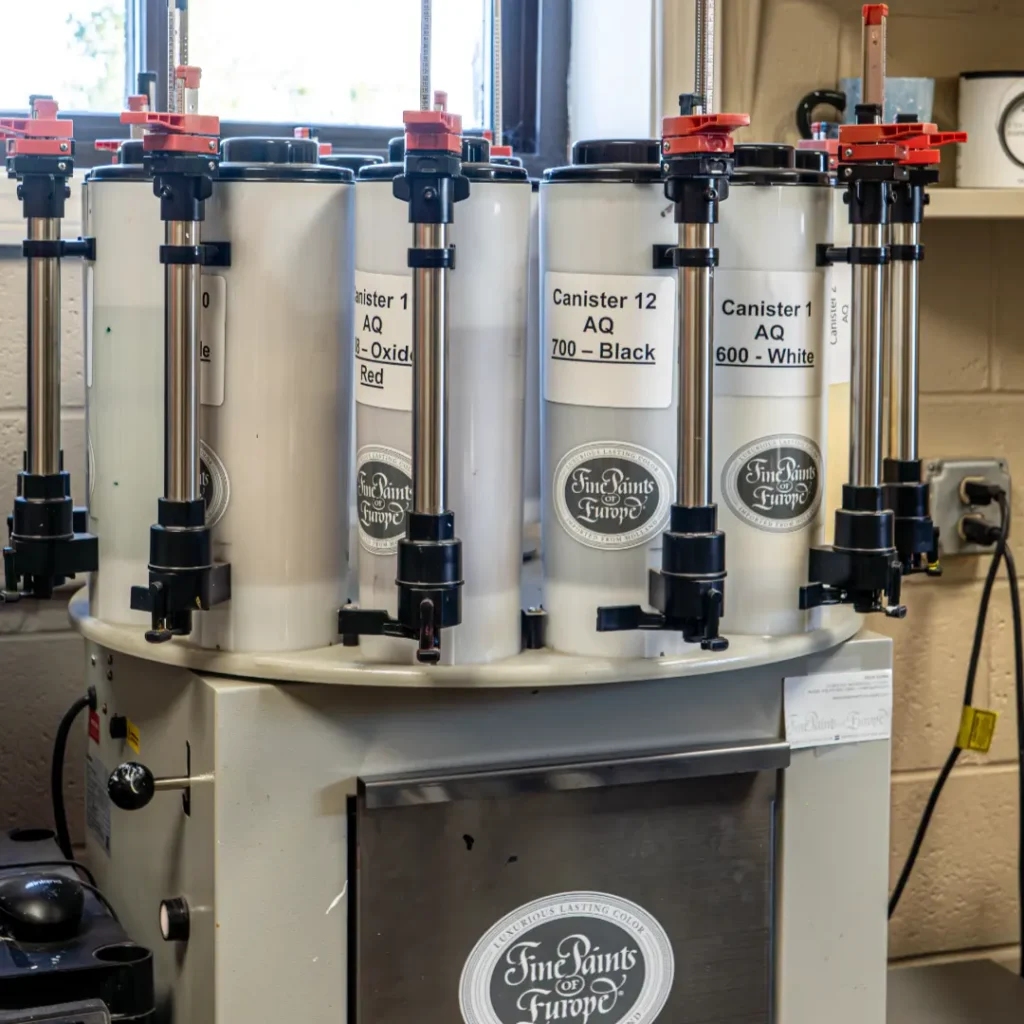 Man organizing tools in store