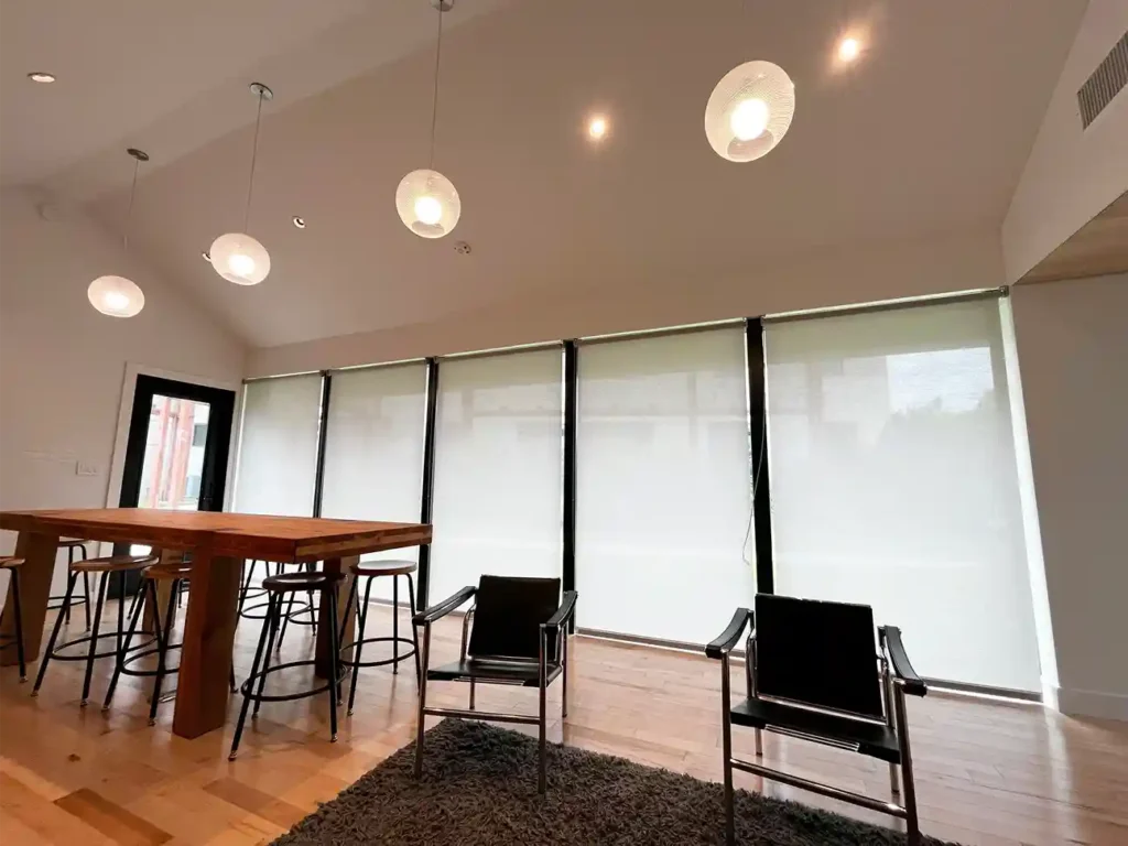 hunter douglas luminette sheers in a modern living room